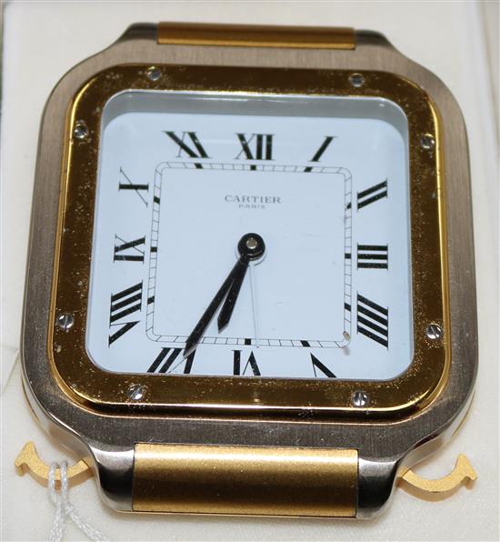 A Cartier boxed alarm clock